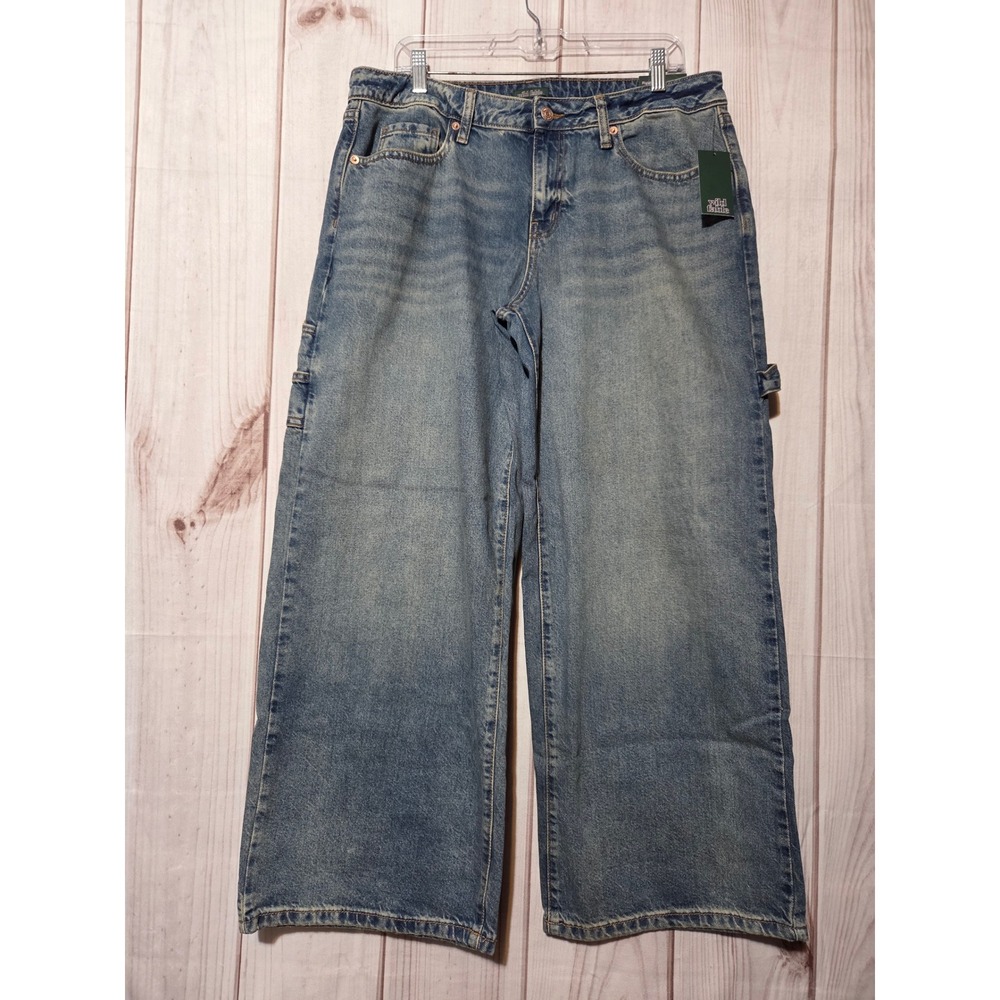 Wild Fable Women LowRise Baggy Carpenter Jean Blue Rigid Denim Sz 12 29 Inseam